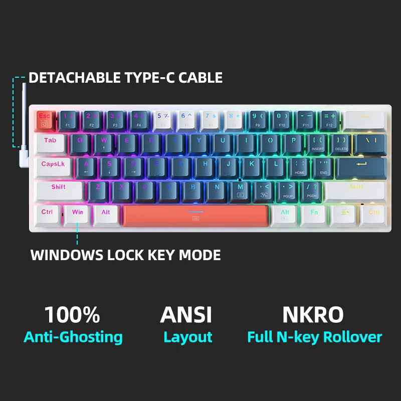 Machenike K500-B61 Mini Mechanical Keybaord