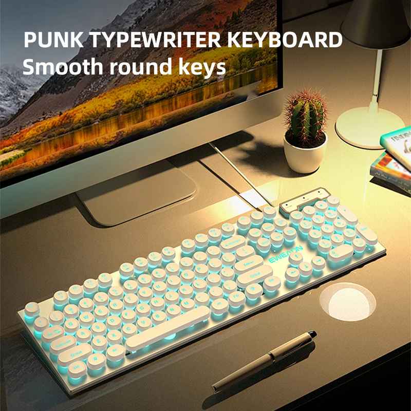 EWEADN GX330 Typewriter Gaming Keyboard