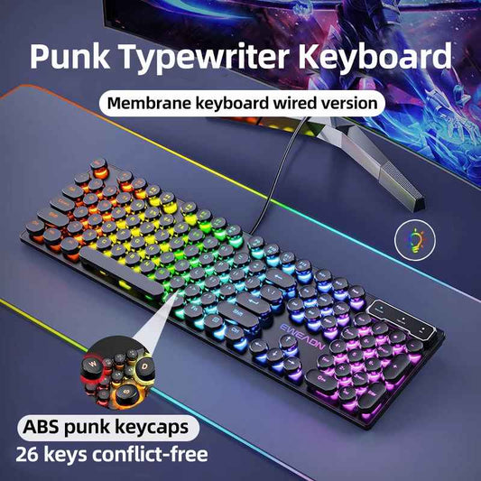 EWEADN GX330 Typewriter Gaming Keyboard