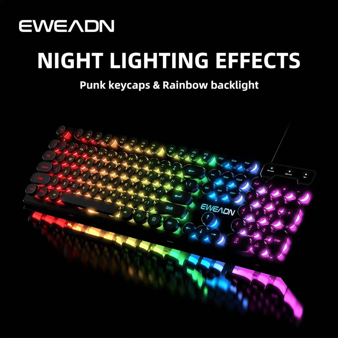 EWEADN GX330 Typewriter Gaming Keyboard